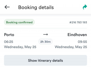 4 tickets Ryanair PORTO - EINDHOVEN 25/05 + 40kg/cada