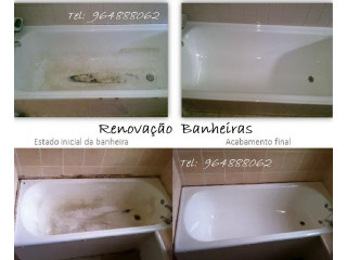 Renovação - Restauro de banheiras | Recuperação esmalte de banheiras