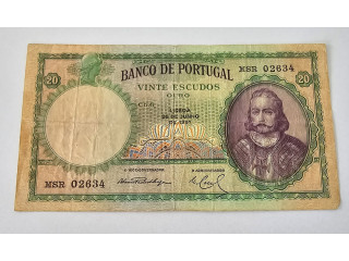 Nota 20 escudos antiga 1951