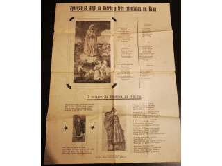 Documento antigo Religioso Nossa senhora de Fatima