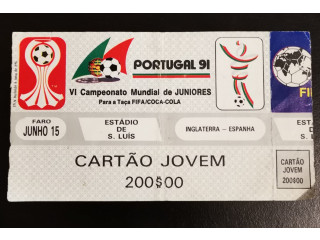 Bilhete Campeonato Mundial juniores Portugal 91